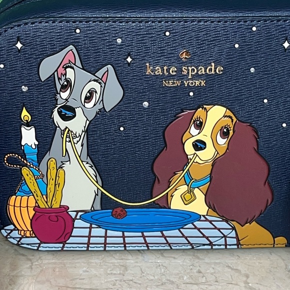 ♠️kate spade X Disney Lady and the Tramp Camera Crossbody Bag, Parisian Blue NWT - Picture 8 of 14